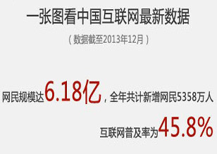 去年我国网民规模达6.18亿 手机占总网民数的81.0%