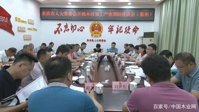 来宾市人大常委会调研组到象州调研木材加工产业