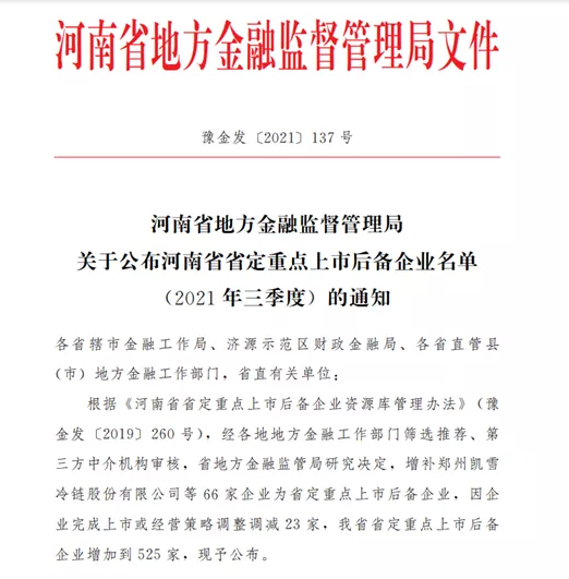 河南重点上市后备企业名单公布 8家超硬材料企业入围