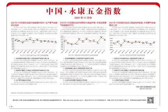 中国·永康五金指数（11月份）